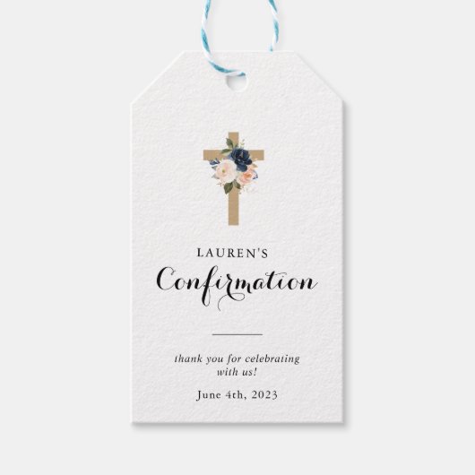 冬のフローラエレガントに感謝のメッセージ ギフトタグ (正面)