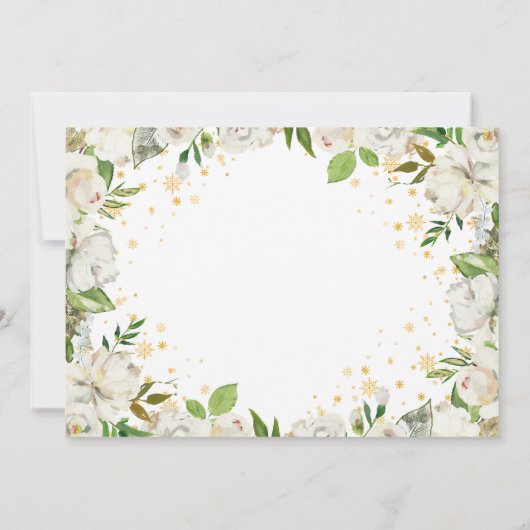 冬のフローラエレガントガールバプテスマ写真 招待状 (裏面)