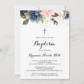 冬のフローラエレガントクロスバプテスマ 招待状 (正面)