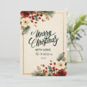 冬のフローラエレガントメリークリスマス シーズンカード (スタンド正面)