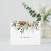 冬のフローラエレガント美しいありがとうノートカード サンキューカード (スタンド正面)