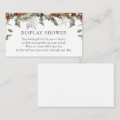 冬のフローラエレガント表示シャワー挿入カード エンクロージャーカード (正面/裏面)