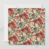 冬のフローラエレガント金ゴールドホリデークリスマスフォト シーズンカード (裏面)