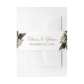 冬のフローラエレガント金ゴールド結婚アイボリー 招待状ベリーバンド (正面例)