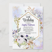 冬のフローラエレガントAny Age Birthday Party 招待状 (正面)
