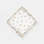 冬のフローラエンジェルズベビーシャワー スタンダードランチョンナプキン (角)
