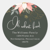 冬のフローラオ何おもしろい休日封筒用シール ラウンドシール (正面)