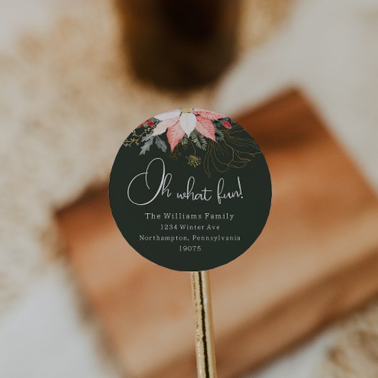 冬のフローラオ何おもしろい休日封筒用シール ラウンドシール