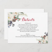 冬のフローラカップルのシャワーモダン詳細カード エンクロージャーカード (正面/裏面)