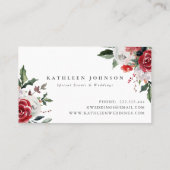 冬のフローラカーテンの背景のス結婚タイリスト 名刺 (裏面)