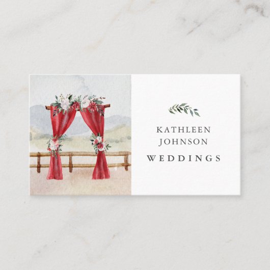 冬のフローラカーテンの背景のス結婚タイリスト 名刺 (正面)