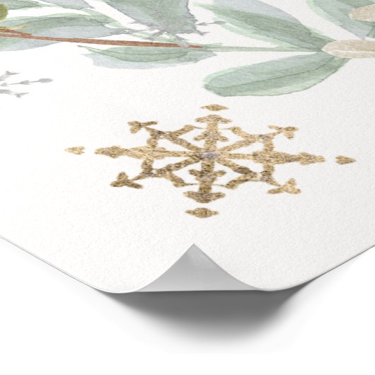 冬のフローラキンセアニェラウェルカムサイン ポスター (角)