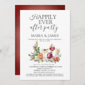 冬のフローラクリスマスはパーティーの後ずっと幸せに 招待状 (正面/裏面)