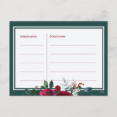 冬のフローラクリスマス花嫁はレシピカード シーズンポストカード (裏面)