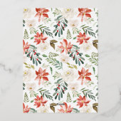 冬のフローラグリーンと金ゴールドサークルの写真 箔シーズンカード (裏面)