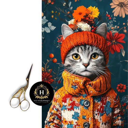 冬のフローラグレーキャットデコップページ 薄葉紙