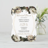 冬のフローラシックな金ゴールド幾何リハーサルディナー 招待状 (スタンド正面)