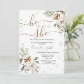 冬のフローラジェンダーが赤ちゃんのシャワーを明らかにする 招待状 (スタンド正面)