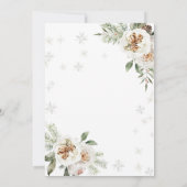 冬のフローラジェンダーが赤ちゃんのシャワーを明らかにする 招待状 (裏面)