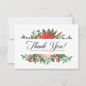 冬のフローラスクリプトグリーナリーホリデ結婚ーズ サンキューカード (正面)