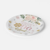 冬のフローラスノーフレークONEderland 1st誕生日 ペーパープレート (アングル)