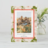 冬のフローラセージ緑4枚の写真クリスマス シーズンカード (スタンド正面)