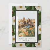 冬のフローラダークグリーン4写真クリスマス シーズンカード (正面)