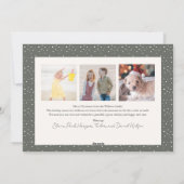 冬のフローラダークグリーン4写真クリスマス シーズンカード (裏面)