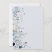 冬のフローラネイビーブルーワイルドフラワーボホブライダル 招待状 (裏面)
