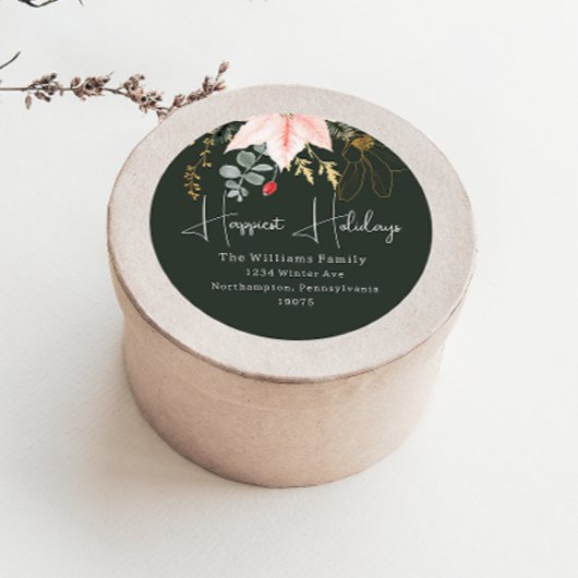 冬のフローラハッピーホリデイズ封筒用シール ラウンドシール