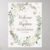 冬のフローラバプテスムウェルカムサイン ポスター (正面)