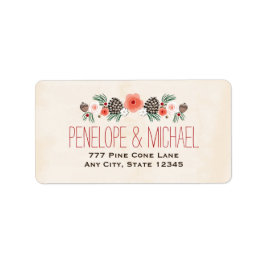 冬のフローラパインコーンクリスマス ラベル