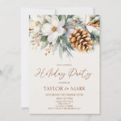 冬のフローラパインツリークリスマスホリデーパーティー 招待状 (正面)