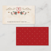 冬のフローラパイン結婚コーンの座席 プレイスカード (正面/裏面)