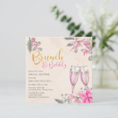冬のフローラピンクブランチバブリーブライダルシャワー 招待状 (スタンド正面)