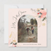 冬のフローラピンクホリーすてきクリスマスワンフォト シーズンカード (正面)