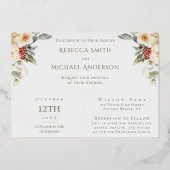 冬のフローラファンシーは何も愛し結婚ない 箔招待状 (裏面)