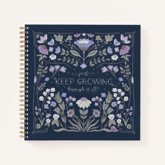 冬のフローラフォークジャーナルノートブック ノートブック (正面)