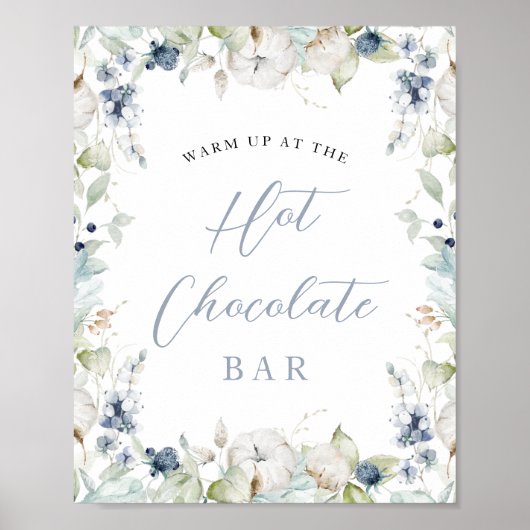 冬のフローラフレームホットチョコレートブライダルシャワー ポスター (正面)