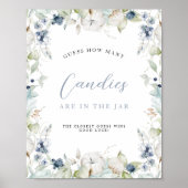 冬のフローラフレーム数の推測ブライダルシャワー ポスター (正面)