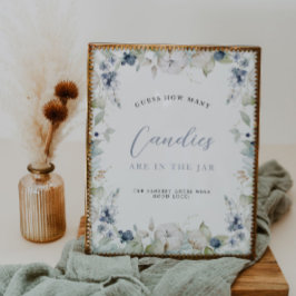 冬のフローラフレーム数の推測ブライダルシャワー ポスター