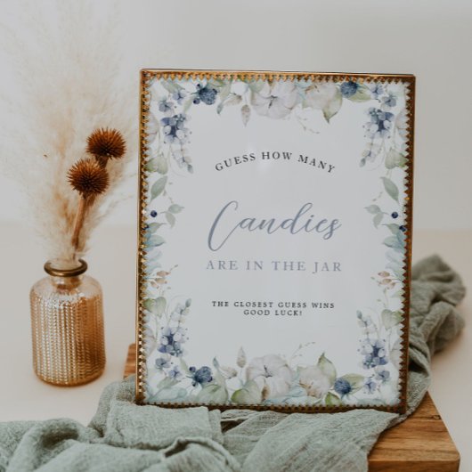 冬のフローラフレーム数の推測ブライダルシャワー ポスター