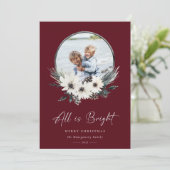 冬のフローラフープリースフォトホリデーカード (スタンド正面)