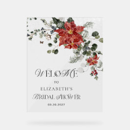 冬のフローラブライダルシャワーへようこそ アクリルサイン