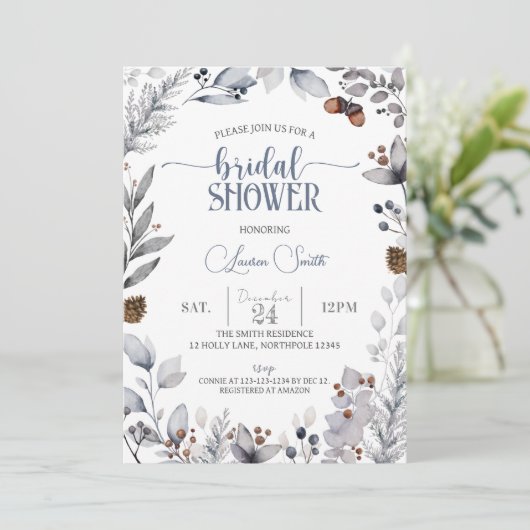 冬のフローラブライダルシャワー招待 招待状 (スタンド正面)