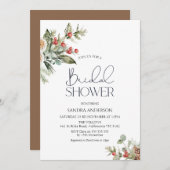 冬のフローラブライダルシャワー招待 招待状 (正面/裏面)
