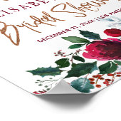 冬のフローラブルゴーニュブライダルシャワーウェルカムサイン ポスター (角)