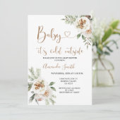 冬のフローラベビーシャワー外は寒い 招待状 (スタンド正面)