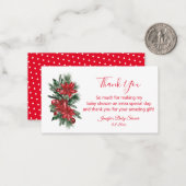 冬のフローラベビースシャワー感謝していあなた ノートカード (正面/裏面インサイチュ)