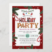 冬のフローラベリーズホリデーパーティー招待状 招待状 (正面/裏面)